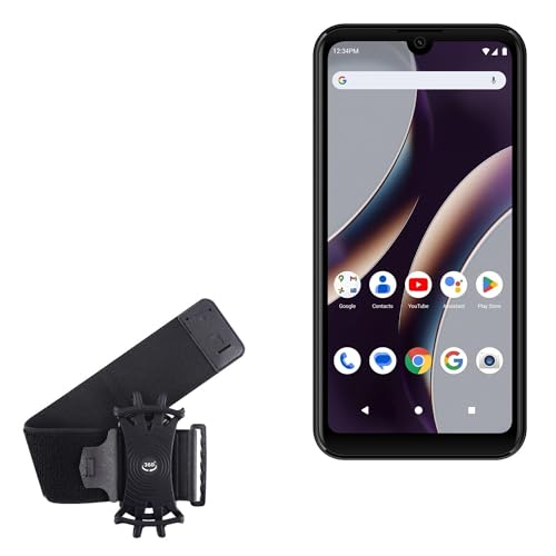 BoxWave Holster Compatible with BLU G3 G0890UU (6.26 in) - ActiveStretch Sport Armband, Adjustable Armband for Workout and Running - Jet Black