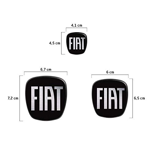 Kit 2 Adesivos Emblema Fiat Preto Black Punto 2007 Até 2017