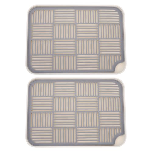 VERDANVERSE 2個 多機能二排水トレー 食器収納 すべり止め設計 キッチン用水切りプレート 家用茶道トレイ兼用