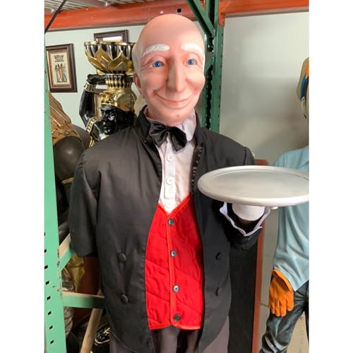 Estatua de resina tamaño real de mayordomo para decoración miniatura 4