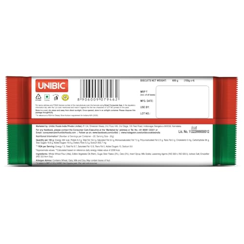 Image of Unibic Foods Oat's Digestive Cookies, 600 g