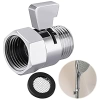 K1140B3-CH Shower Head Shut-Off Valve Angle Valve Water Shut-off 1/2 Inch, Dusche Absperrventil mit G 1/2 Innen- & Außengewinde, Duschkopf Ventil für Handbrause, Duscharm & Brauseschlauch