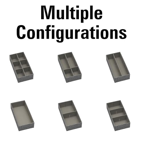 Image of Household Essentials 3‑Piece Drawer Organizer Starter Set in Customizable Inserts of Large and Small Trays, Gray