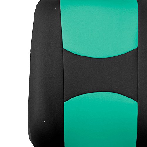 Fh Group Car Seat Covers Full Set Cloth - Universal Fit Automotive Seat Covers, Low Back Front Seat Covers, Solid Back Seat Cover, Washable Car Seat Cover For Suv, Sedan And Van Mint #TOP5