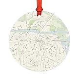 Andaz Press U.S. City Map Round Natural Wood MDF Christmas Ornament Gift, Redding, California Vintage Map, 1-Pack, Long Distance College Going Away Study Abroad Birthday Gifts