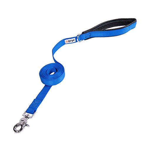 GOGO Pet Products 3/4-Inch Wide Comfy Nylon Dog Leash, 4-Feet Long, Blue