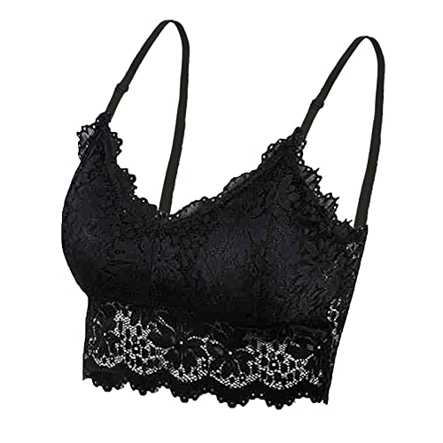 Soutien-gorge sans fil et gilet crop noir en taille unique pour femme