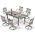 PHI VILLA Patio Dining Set 7 Pcs 1 Extendable Dining Table and 6 Swivel Chairs Support 300 lbs for Outdoor Backyard Bistro Furniture Set with Cushion