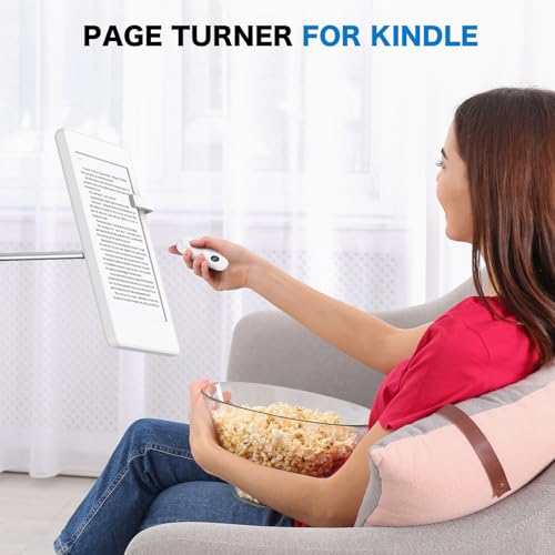 Image of RF Remote Control Page Turner for Kindle Paperwhite Scribe Accessories, Page Turner Clicker for Tablets Reading Novels Taking, Phone Camera Video Record Triggers Remote, White