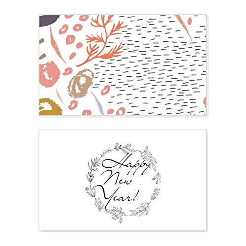 Tarjeta conmemorativa de Año Nuevo con plantas abstractas y un emotivo mensaje de bendición