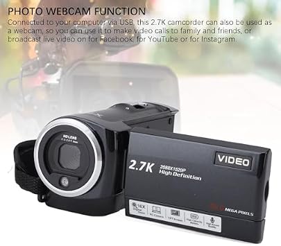 VBESTLIFE Video Camera Camcorder, 2.7K HD Camcorder 56MP 16X Digital Video Camera for, 2.8inch 270 Rotation Screen Video Recorder Vlogging Camera