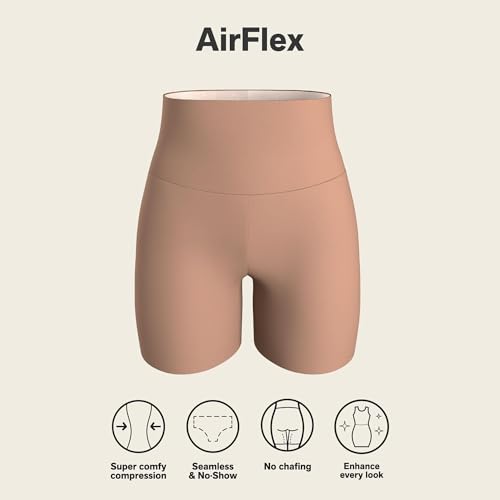 Image of Leonisa Stay-in-Place Seamless Shorts for Women - High Waisted Shapewear Tummy Control