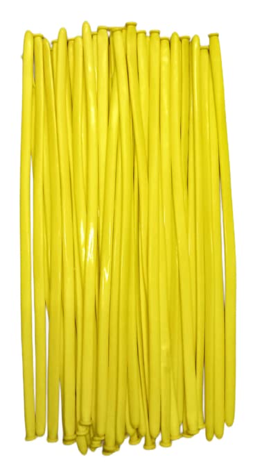 Image of long Modelling, Twisting, Tube Balloons, Pack of 100 (Yellow)