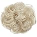 PRETTYSHOP Hairpiece Hair Rubber Scrunchie Scrunchy Updos Wavy Messy Bun Platinum Blonde G16A
