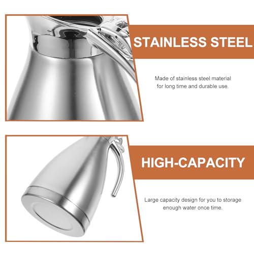 DOITOOL Stainless Steel Water Pitcher Carafe Hot Cold Water Carafe Juice Jar and Iced Tea Pitcher 1.5L Silver - Image 4