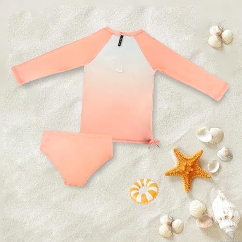 Baby Toddler Boy Long Sleeve Two-Piece Rash Guard Set Swimsuit with UPF50+ Sun Protection for 0-6 Years2