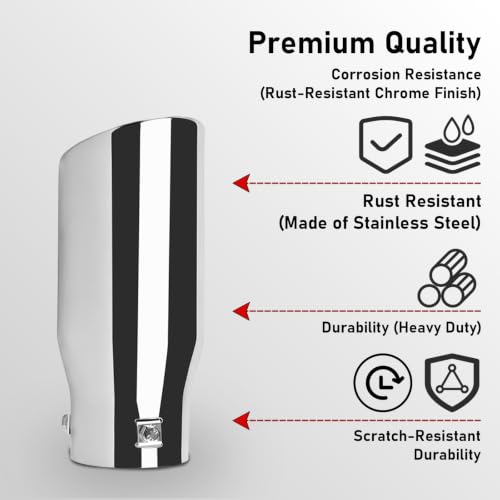 Image of MuHize Adjustable Diesel Exhaust Tip 1.5 inch-2.5 inch Inlet, 4 inch Outlet 9 inch Length