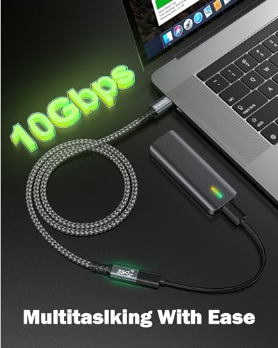 GIANAC USB C Verlängerung Kabel 2M,USBC Verlängerung USB 3.2 10 Gbps – Ansicht 3