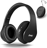 ZIHNIC Bluetooth Headphones Wireless Over-Ear, Foldable and Wired Stereo Headset with Micro SD/TF, FM for Cell Phone,PC (Black)