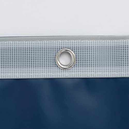 Image of Barossa Design Navy Shower Curtain Liner with 6 Magnets - Waterproof PEVA Shower Liner for Bathroom, 72 inch x 72 inch Standard Size, PVC Free, Metal Grommets - Navy Blue, 72x72