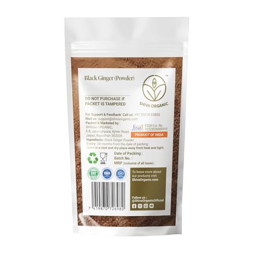 Image of Shiva Organic 100% Pure & Natural Black Ginger Powder - 100 g | North East Spices