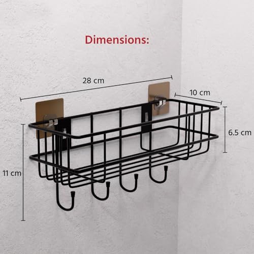Image of BENAVJI Drill Free Corner Shelf for Bathroom Wall Bathroom Organizer Without Drill Kitchen Rack Pack of 2