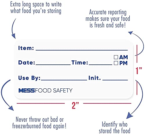 Mess Dissolvable Food Labels -200 Removable Food Container Labels - Blank Labels For Food Containers - Dissolvable Food Labels Stickers - Freezer Labels - Bottle Labels, Jars Food Storage Labels 1X2" #TOP5
