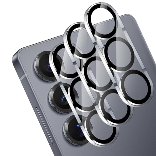 OFFCUP Caméra Protecteur pour Samsung Galaxy S25, Protecteur D'objectif Individuel 9H Dureté et Cadre en Verre Aluminium, Clarte HD sans Bulles D'air,...