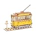 Rolife Puzzle 3D Legno per Bambini e Adulti Modellismo da Costruire Auto del Tram Kit Modello, Tramcar