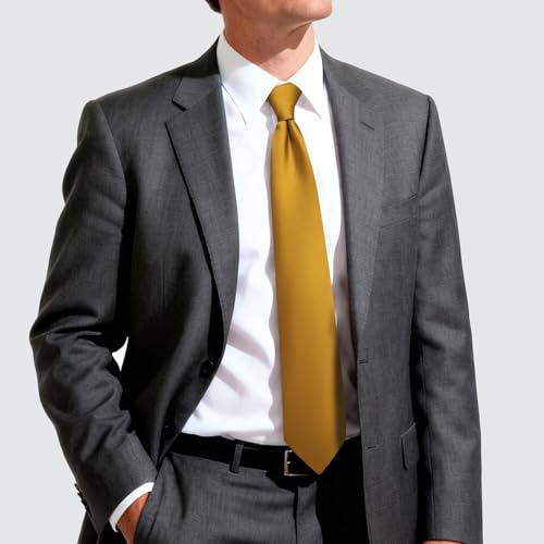 Image of Hi-Tie Men's Extra Long Solid Satin Tie Set 63 Inch /70 Inch Formal Necktie