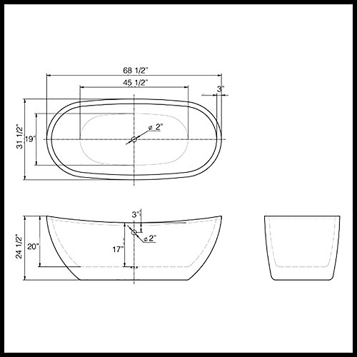 69" Acrylic Double Slipper Tub-"Gasconade" #TOP3
