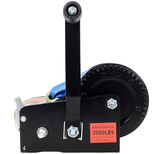 Winche manual 2000LBS con correa azul de 26 pies miniatura 3