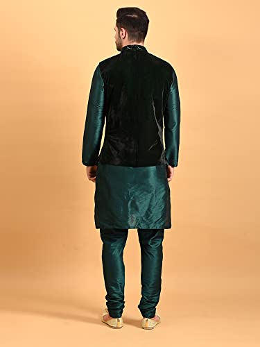 Image of Uri and MacKenzie Men's Silk Blend Kurta Pajama with Designer Ethnic Nehru Jacket /Modi Jacket