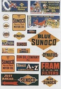 JL INNOVATIVE DESIGN JLI237 1940s-1950s Sunoco Vintage Gas Station Signs Posters