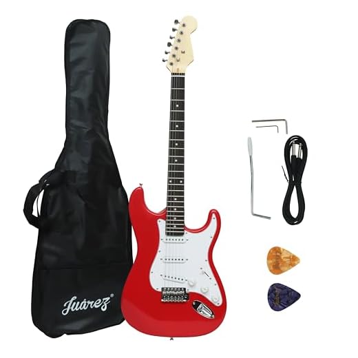 Juârez Acoustic Guitar, 38 Inch Cutaway, 038C with Bag, Strings, Pick and Strap, Black (Electric Guitar Kit, RED)