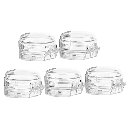 Vaguelly 5Pcs Childproof Gas Stove Knob Covers Safety Guard for Oven Knobs Transparent Design Easy to Install Prevents Accidental for Home Use