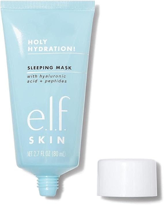 e.l.f. SKIN Holy Hydration! Sleeping Mask, Moisturising & Plumping Dual-Use Sleep Or Rinse-Off Face Mask, Soothes Skin With A Creamy Formula