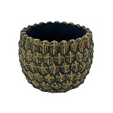 Napco Rustic 3-Inch Concrete Pine Cone Planter Textured Indoor/Outdoor Pot for...