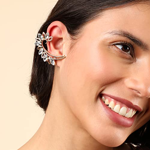 Image of SOHI Designer Cuff Earrings for women & girls, cute earrings for girls, fancy earrings for women stylish, fashion jewellery for women, Light Weight stylish, Cuff Earring, One Ear Cuff, Ear wire