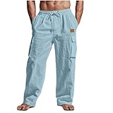 Jogginghose Herren Baumwolle Leinen Jogging Hose Sporthose Arbeitshosen...