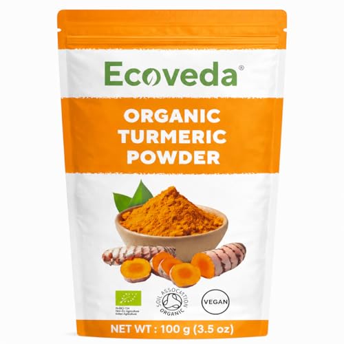 Ecoveda Organic Turmeric Powder 100 g Pure Natural Haldi for Cooking