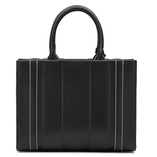 Image of Miraggio Glenn Satchel Bag for Women | Stylish Handbag for Women For Office & Everyday Use Adjustable & Detachable Sling Strap- Black