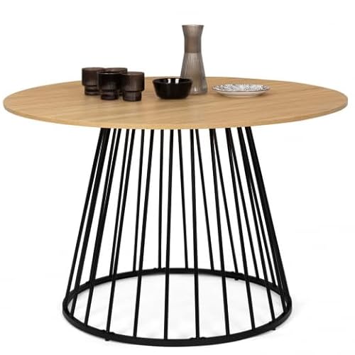 IDMarket Yuna - Mesa de comedor redonda de 4 a 6 personas, bandej...