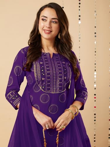 Image of ANNI Designer Women Kurta with Pant & Dupatta |Material: Cotton Blend