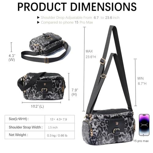 ESVAN Crossbody Bags for Women, Fashion Purses for Women Handbags Shoulder Bag with 2 Detachable Strap2