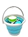 SAMMART 10L (2.6 Gallon) Collapsible Plastic Bucket - Foldable Round Tub - Portable Fishing Water Pail - Space Saving Outdoor Waterpot, Size 33cm Dia (1, Bright Blue)