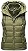 Produktbild MARIKOO Damen Weste Steppweste gesteppt Frühjahr Übergangsweste B866 [B866-Tais-Olive-Gr.3XL]