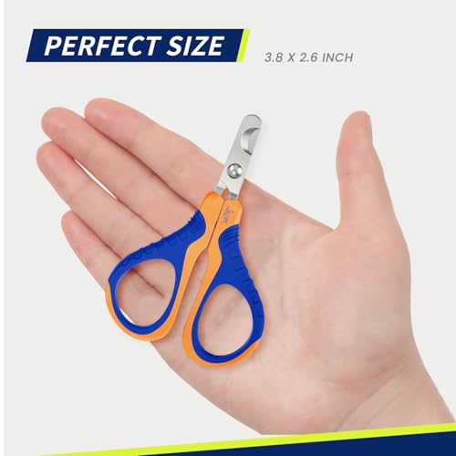 Image of WePet Pet Nail Clippers U07.1, Professional Claw Trimmer, Bended Scissor Special for Cats, Kittens, Dogs, Puppies, Small Animals, Orange /Navy Blue