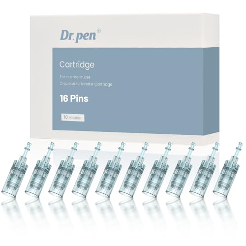 Dr. Pen 10 Stück M8/M7S Cartridges, Original Patronen 16 Pins für Aknenarben, Vertiefungen, Narben und Streifen, Fit Dr. Pen Ultima M8/M7S