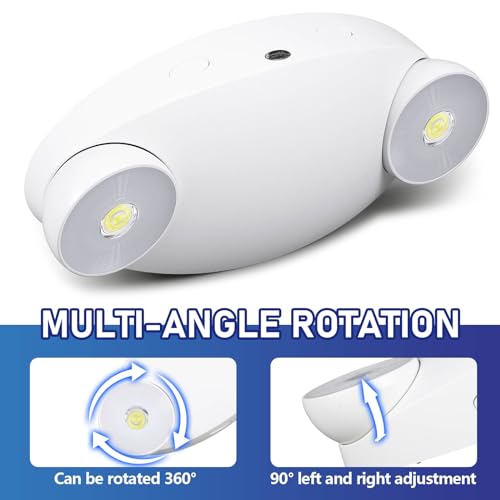 Image of Baquler 8 Pack LED Emergency Lights for Business with Battery Backup Adjustable Two LED Bug Eye Head, AC 120 /277V Commercial Emergency Lighting, Wall Mount, Hard Wired, Fire Resistant, Ul Certified